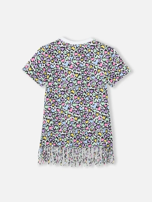 Abito Abbey da bambina con frange e stampa animalier