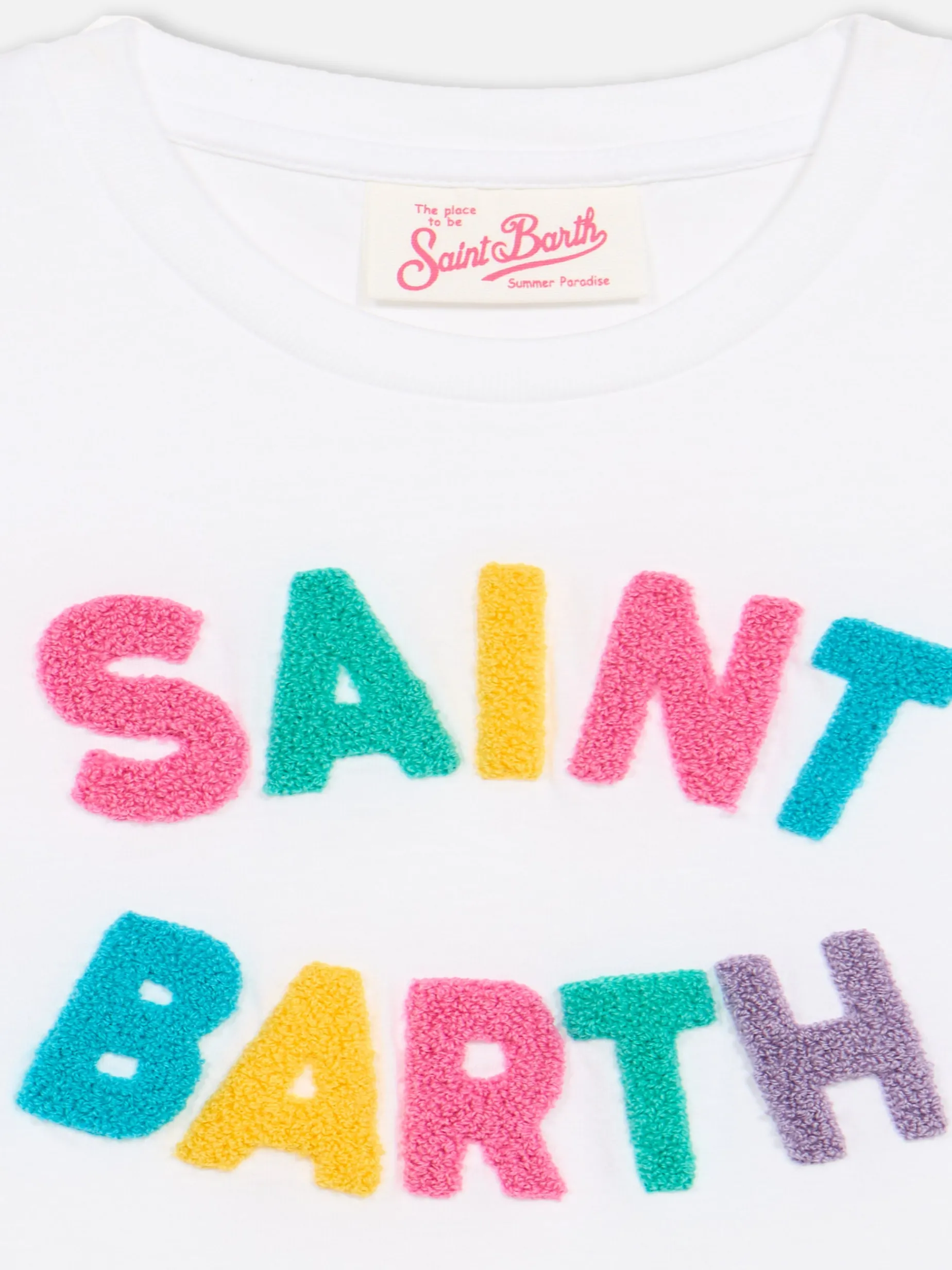 Abito Abbey da bambina con frange e patch in spugna