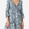Abito corto da donna con stampa paisley