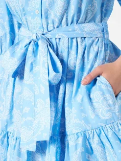 Abito corto in cotone stampa paisley