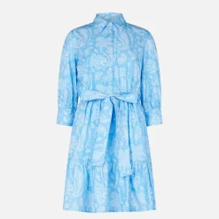 Abito corto in cotone stampa paisley