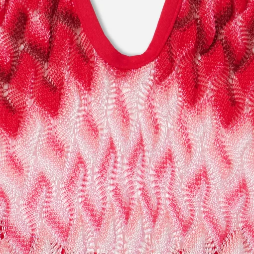 Abito da bambina in maglia fantasia chevron