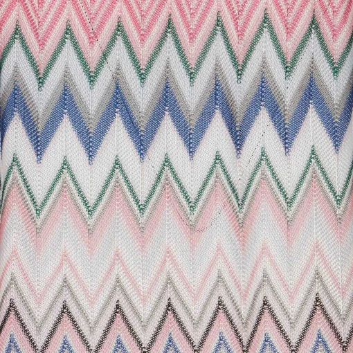 Abito da bambina in maglia rosa fantasia chevron