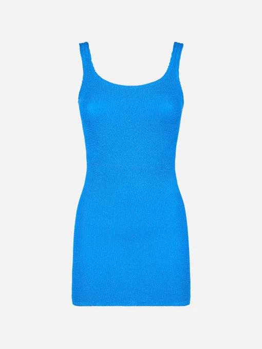 Abito da donna a canotta bluette crinkle