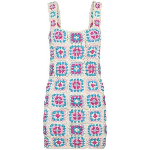 Abito da donna all'uncinetto multicolore