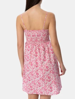 Abito da donna Betsy in cotone Hawa con ricamo punto smock | REALIZZATO CON TESSUTO LIBERTY