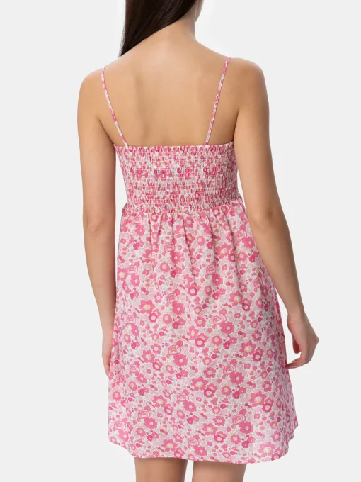 Abito da donna Betsy in cotone Hawa con ricamo punto smock | REALIZZATO CON TESSUTO LIBERTY