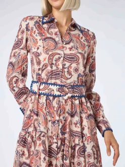 Abito da donna in lino Marbella con stampa paisley