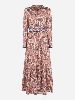 Abito da donna in lino Marbella con stampa paisley