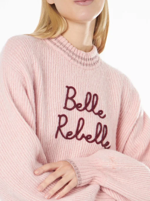 Abito in maglia garzata con ricamo Belle Rebelle