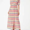 Abito lungo da spiaggia in maglia chevron