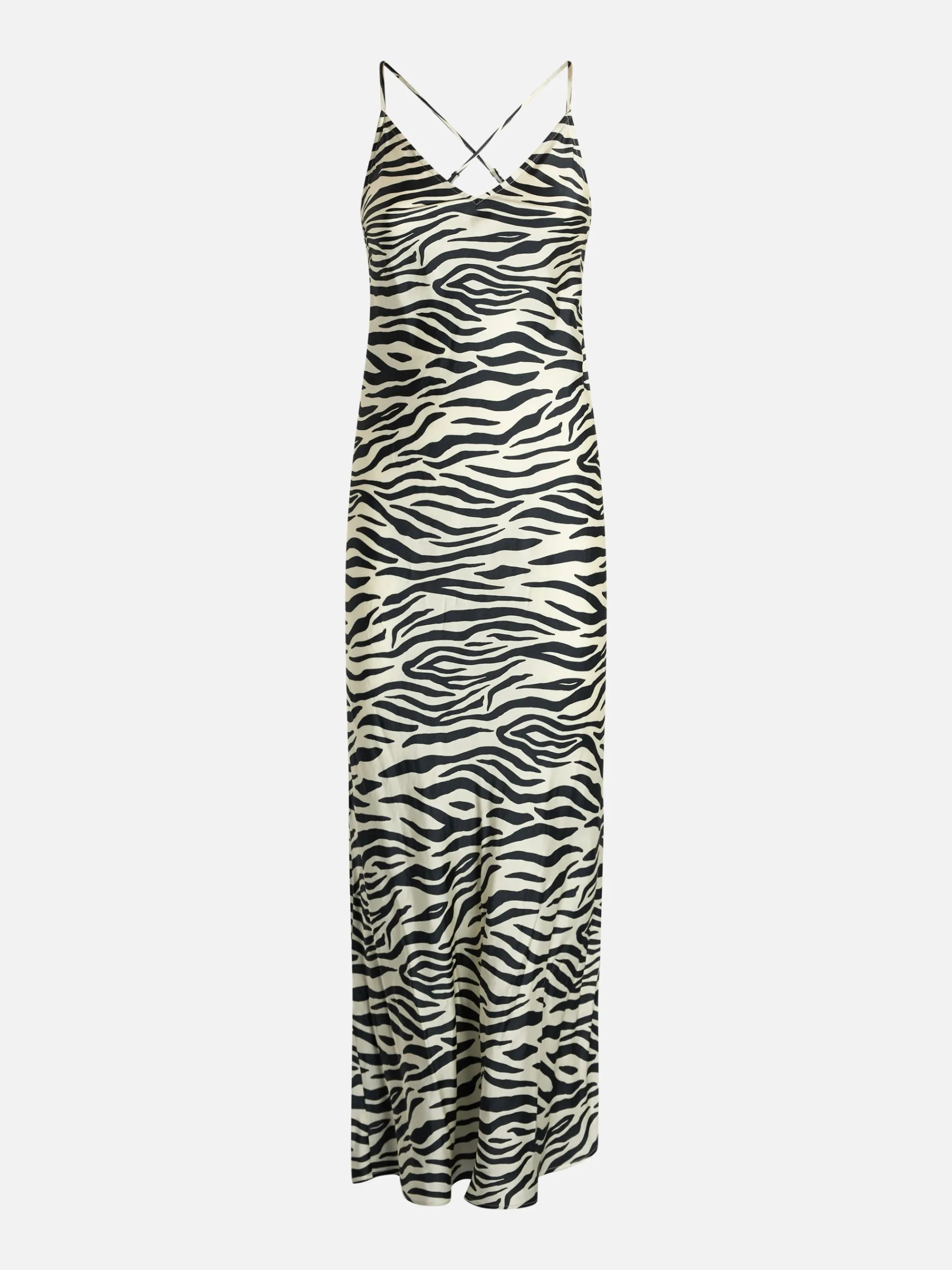 Abito sottoveste da donna in raso zebrato