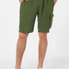 Bermuda da uomo in lino verde militare Marsiglia