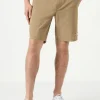 Bermuda da uomo in tessuto ripstop beige