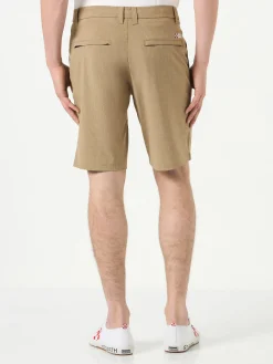 Bermuda da uomo in tessuto ripstop beige