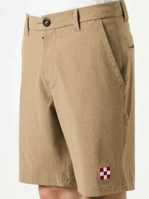 Bermuda da uomo in tessuto ripstop beige