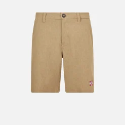 Bermuda da uomo in tessuto ripstop beige