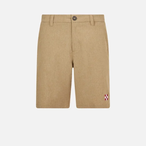 Bermuda da uomo in tessuto ripstop beige