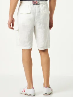 Bermuda in lino bianco