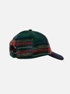 Berretto da baseball tartan con ricamo Bombardino