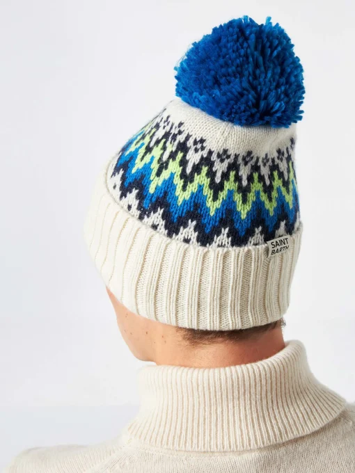 Berretto da uomo con jacquard islandese