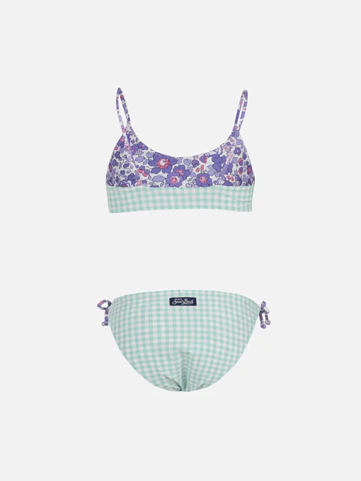 Bikini a bralette double face da bambina Jaiden | REALIZZATO CON TESSUTO LIBERTY