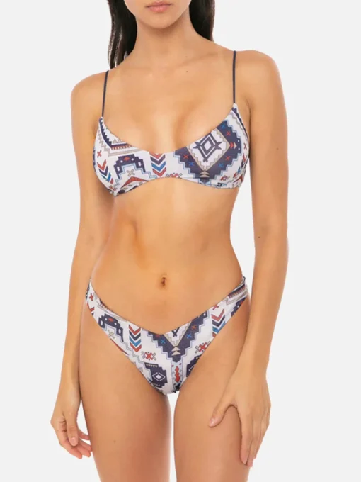 Bikini a bralette glitterato stile azteco