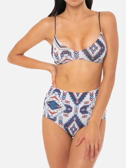 Bikini a bralette glitterato stile azteco