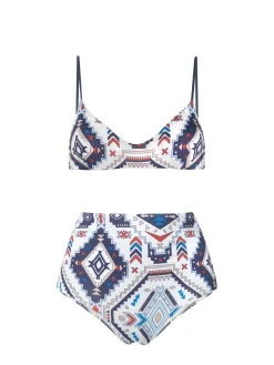Bikini a bralette glitterato stile azteco