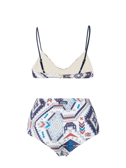 Bikini a bralette glitterato stile azteco