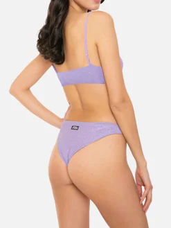 Bikini a bralette lurex lilla