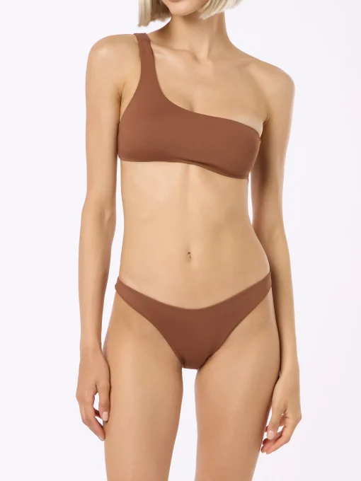 Bikini a bralette monospalla marrone da donna Celestine Naomi