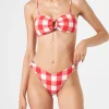 Bikini a bralette vichy con anelli