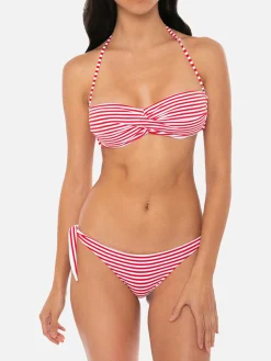 Bikini a righe Fascia drappeggiata