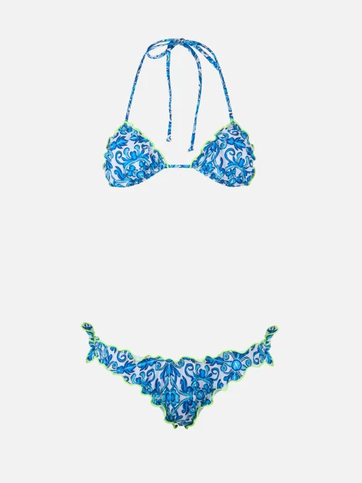 Bikini a triangolo classico stampa Napoli da donna Sarius | SSC NAPOLI SPECIAL EDITION