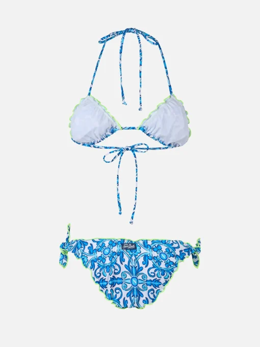 Bikini a triangolo classico stampa Napoli da donna Sarius | SSC NAPOLI SPECIAL EDITION
