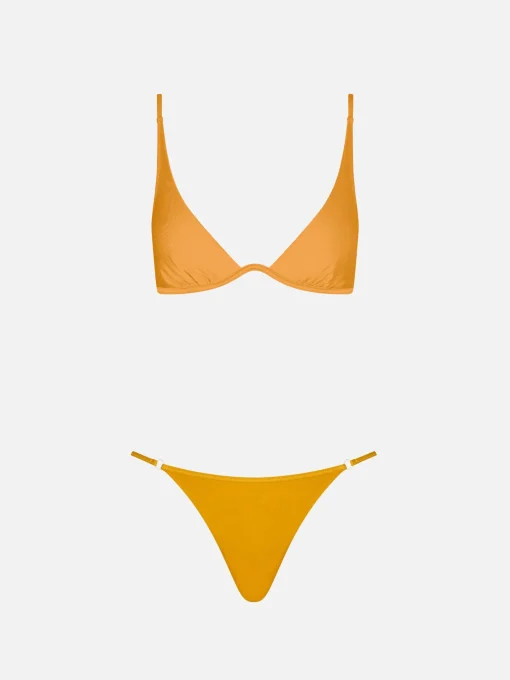 Bikini a triangolo con ferretto giallo ocra da donna Winona Jodene