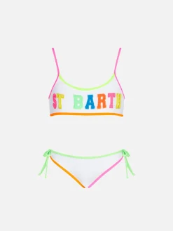 Bikini da bambina a bralette bianco