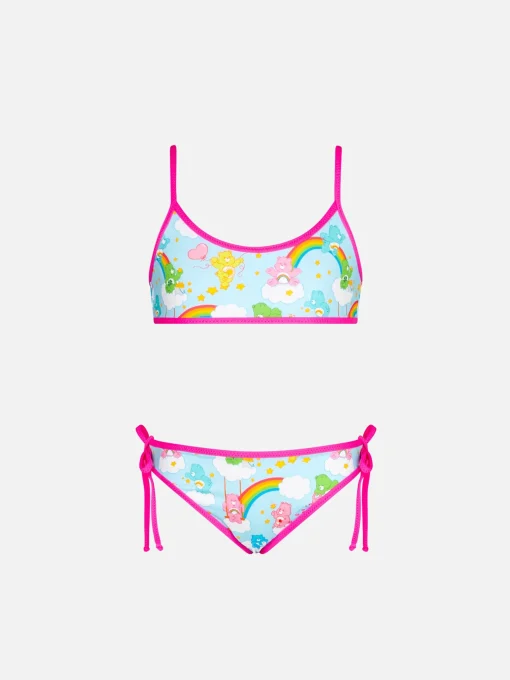 Bikini da bambina a bralette con orsetti e arcobaleni | CARE BEARS EDIZIONE SPECIALE