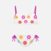 Bikini da bambina a bralette con margherite