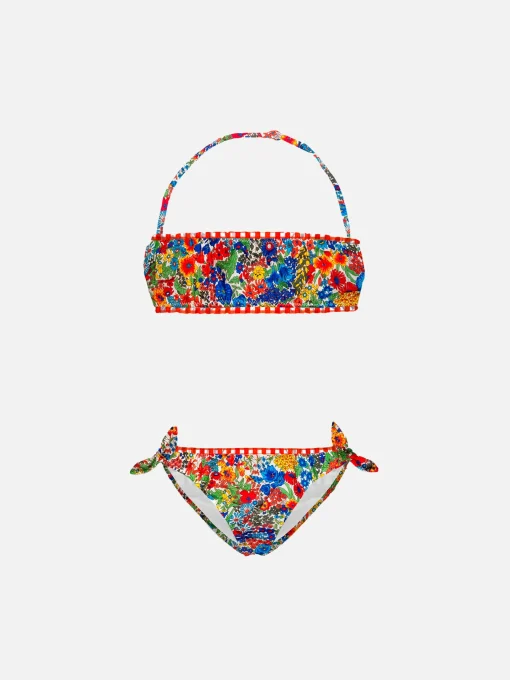 Bikini da bambina a bralette | Realizzato con tessuto Liberty