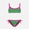 Bikini da bambina a bralette da bambina con ricamo