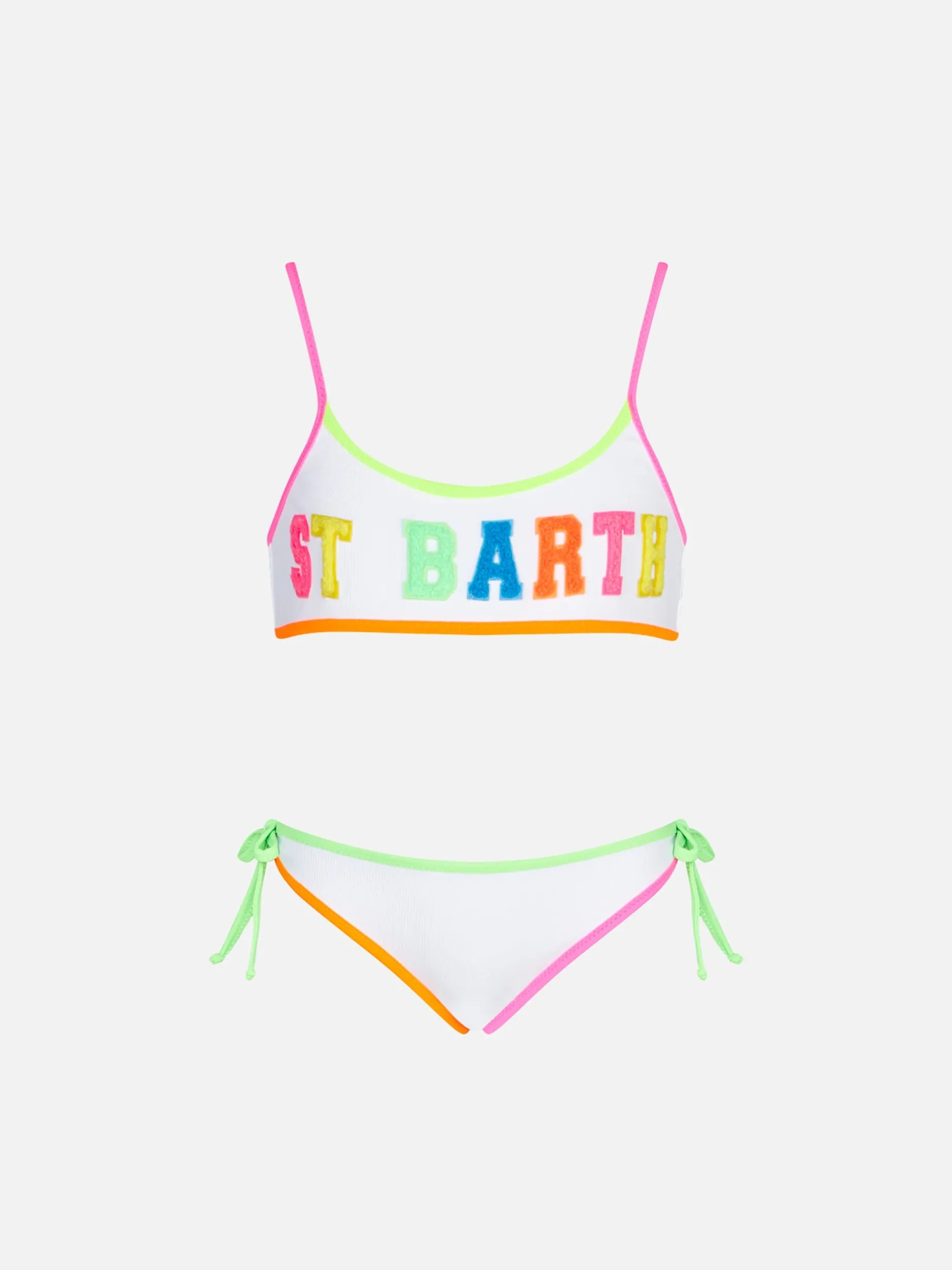 Bikini da bambina a bralette bianco