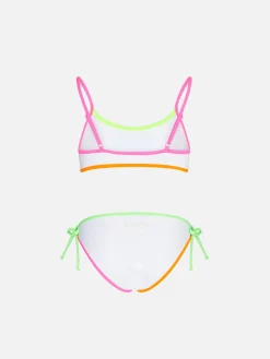 Bikini da bambina a bralette bianco