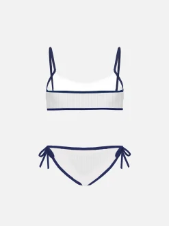 Bikini da bambina a bralette bianco