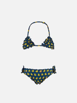 Bikini da bambina a triangolo con stampa