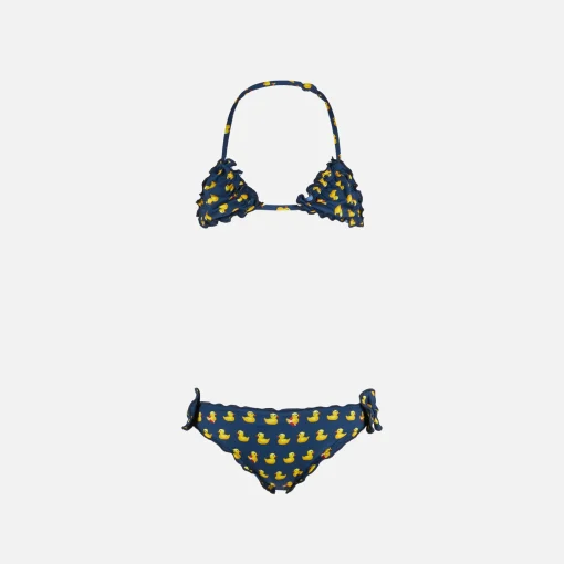 Bikini da bambina a triangolo con stampa
