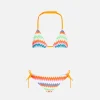 Bikini da bambina a triangolo con fantasia multicolore