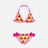Bikini da bambina a triangolo con stampa fenicotteri