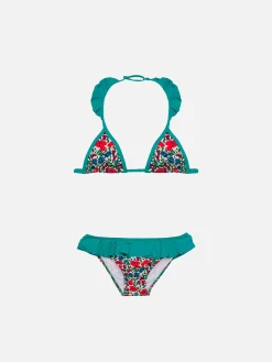 Bikini da bambina a triangolo | Realizzato con tessuto Liberty